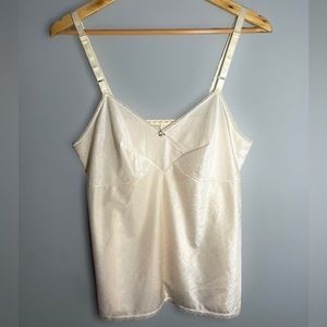 Lorraine Vintage V-Cut Cottagecore Fairy Lace Cami sz 36” Bust in Cream USA made